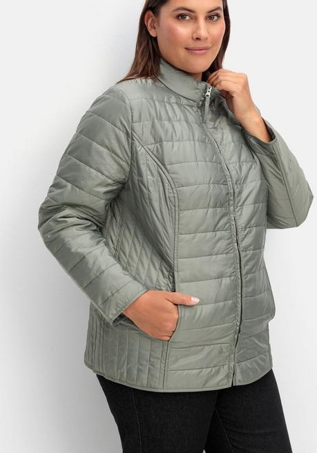 Sheego Leicht Wattierte Steppjacke Mit Stehkragen - Hellgrau Sheego