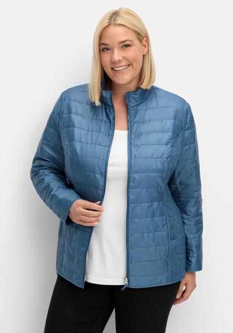 sheego Leicht wattierte Steppjacke mit Stehkragen - jeansblau sheego