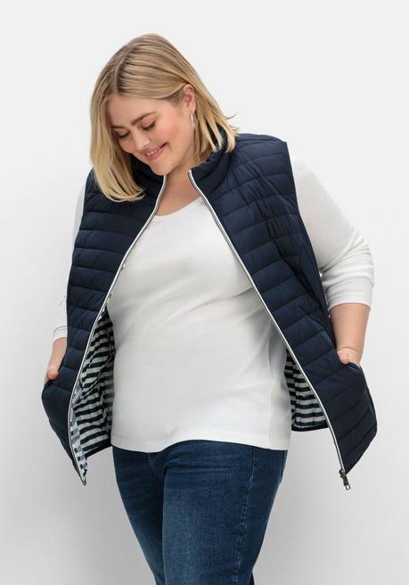 Sheego Leicht Wattierte Steppweste Mit 2-Wege-Zipper - Nachtblau Sheego