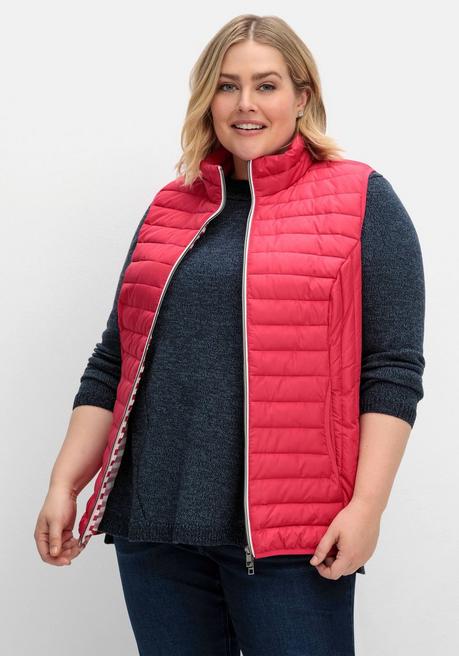 sheego Leicht wattierte Steppweste mit 2-Wege-Zipper - orchidee sheego