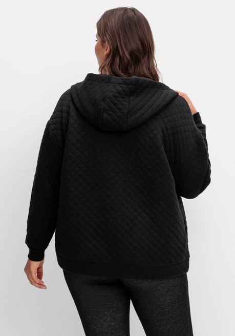 Sheego Leicht Wattierte Sweatjacke Mit Rautensteppung - Schwarz Sheego