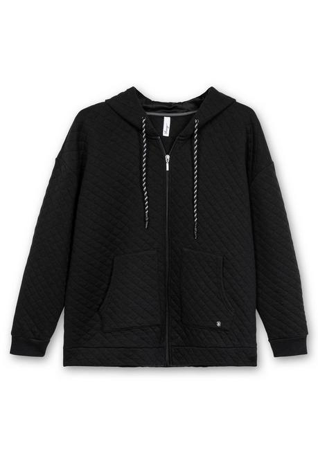 Sheego Leicht Wattierte Sweatjacke Mit Rautensteppung - Schwarz Sheego