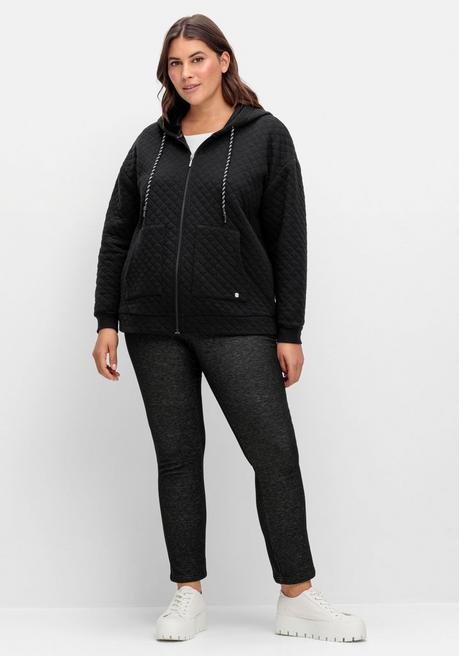 Sheego Leicht Wattierte Sweatjacke Mit Rautensteppung - Schwarz Sheego