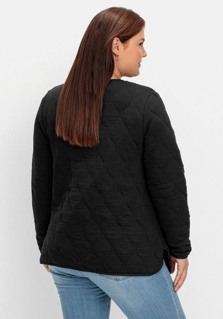 Sheego Leicht Wattierte Sweatjacke Mit Steppung - Schwarz Sheego