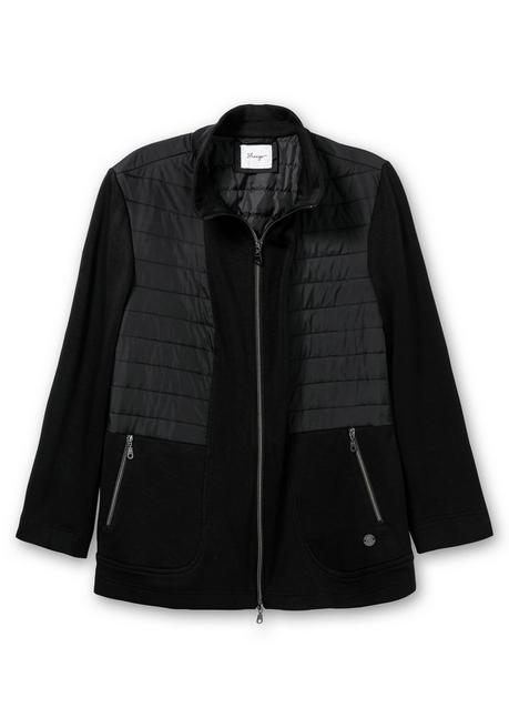 Sheego Leichte Jerseyjacke Mit Gesteppten Partien - Schwarz Sheego
