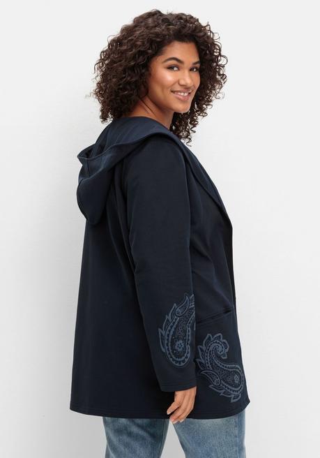 Sheego By Joe Browns Leichte Kapuzensweatjacke Mit Paisleydruck - Dunkelblau Sheego