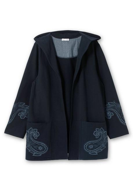 Sheego By Joe Browns Leichte Kapuzensweatjacke Mit Paisleydruck - Dunkelblau Sheego