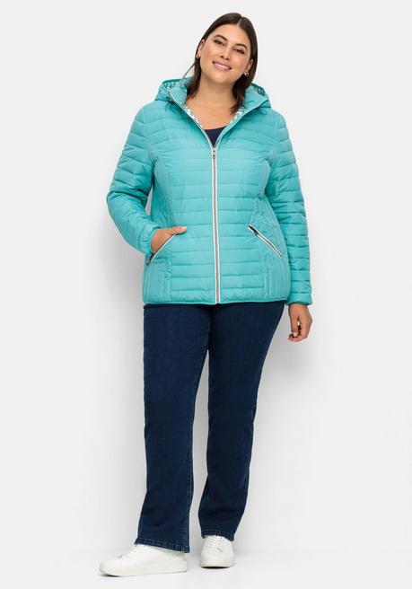 Sheego Leichte Steppjacke Mit Abnehmbarer Kapuze - Aqua Sheego