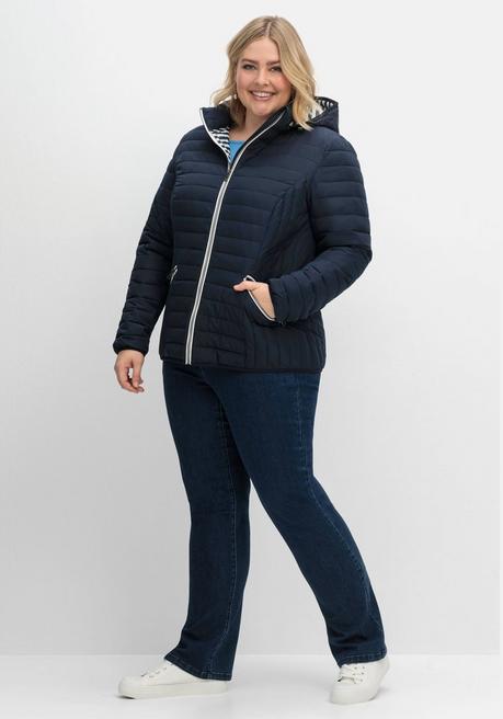 Sheego Leichte Steppjacke Mit Abnehmbarer Kapuze - Nachtblau Sheego