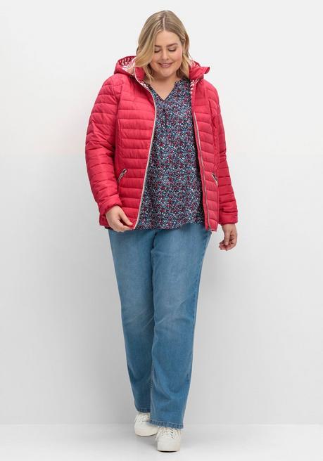 Sheego Leichte Steppjacke Mit Abnehmbarer Kapuze - Orchidee Sheego
