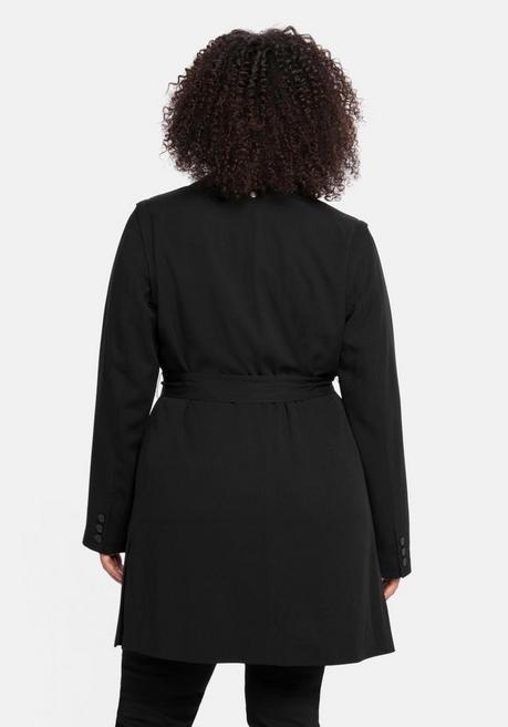 Sheego Longblazer Mit Abnehmbaren Ärmeln - Schwarz Sheego