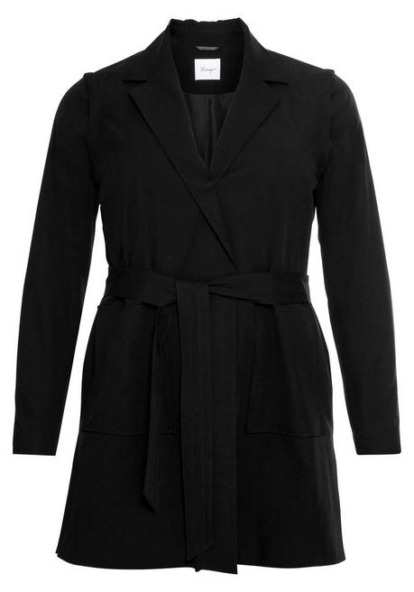 Sheego Longblazer Mit Abnehmbaren Ärmeln - Schwarz Sheego