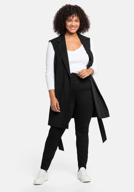 Sheego Longblazer Mit Abnehmbaren Ärmeln - Schwarz Sheego