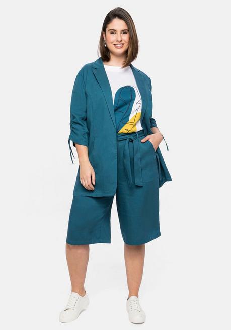 Sheego Longblazer Mit Reverskragen Und 3/4-Ärmeln - Dunkelpetrol Sheego