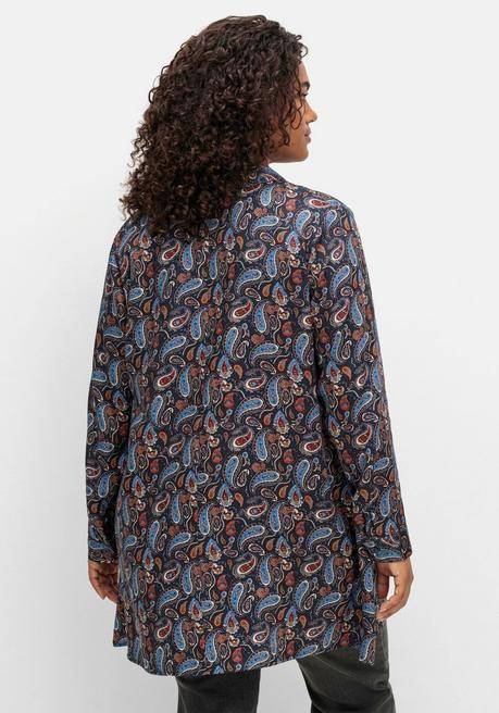 Sheego Longbluse In Zipfelform, Mit Paisleymuster - Nachtblau Gemustert Sheego