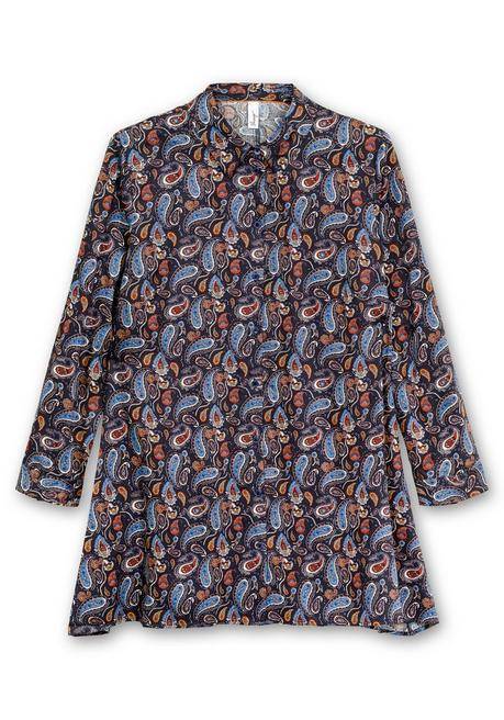 Sheego Longbluse In Zipfelform, Mit Paisleymuster - Nachtblau Gemustert Sheego