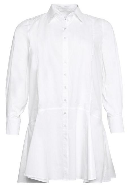 Sheego Longbluse Mit Ausgestelltem Saum - Weiß Sheego