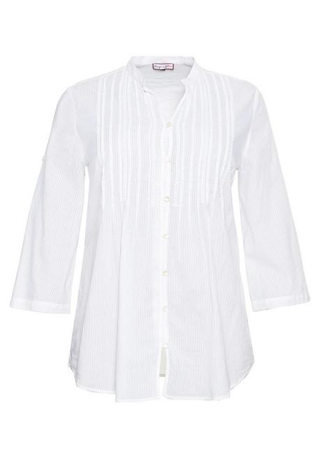 Sheego By Joe Browns Longbluse Mit Eingewebten Streifen - Weiß Sheego