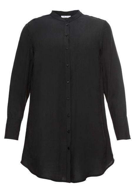 Sheego Longbluse Mit Stehkragen Und Passe Hinten - Schwarz Sheego