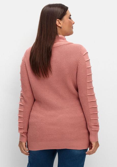 Sheego X Collection L. Longpullover Mit Strukturmuster In Biesen-Optik - Rosé Sheego