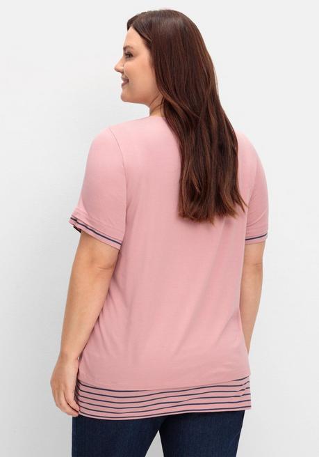 Sheego X Collection L. Longshirt In 2-in-1-Optik, Mit Rundhalsausschnitt - Rosé Sheego