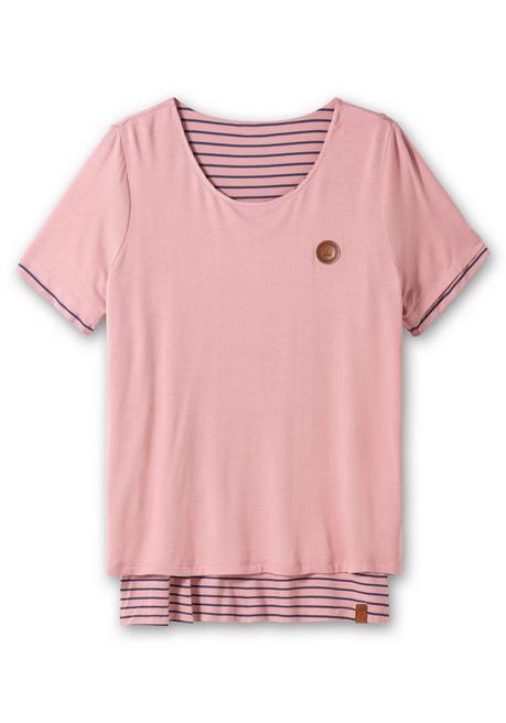 Sheego X Collection L. Longshirt In 2-in-1-Optik, Mit Rundhalsausschnitt - Rosé Sheego