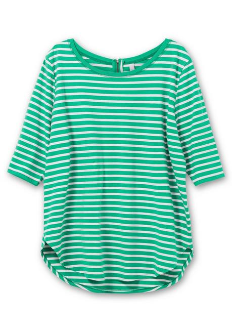 Sheego Longshirt In Oversized-Form Mit Streifen - Blattgrün-weiß Sheego