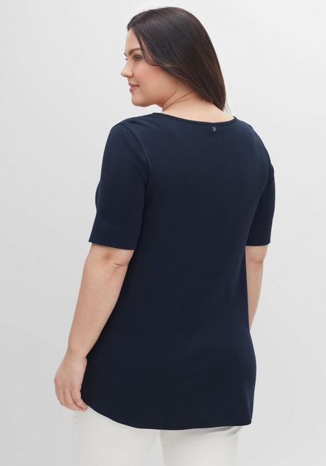 Sheego Longshirt Mit Abgerundetem Saum - Nachtblau Sheego