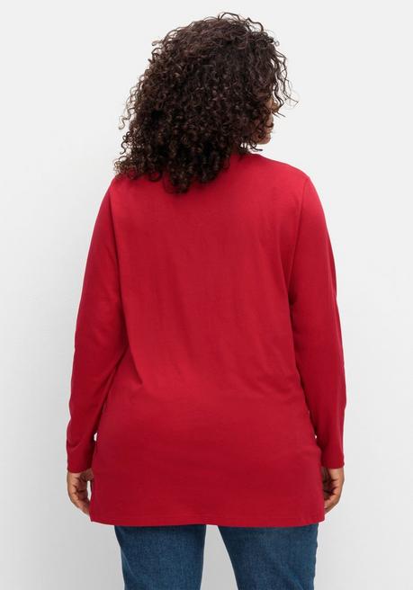 Sheego Longshirt Mit Aufgesetzten Taschen - Rot Sheego