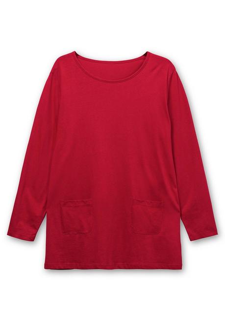 Sheego Longshirt Mit Aufgesetzten Taschen - Rot Sheego
