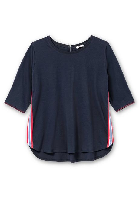 Sheego Longshirt Mit Galonstreifen Seitlich - Nachtblau Sheego