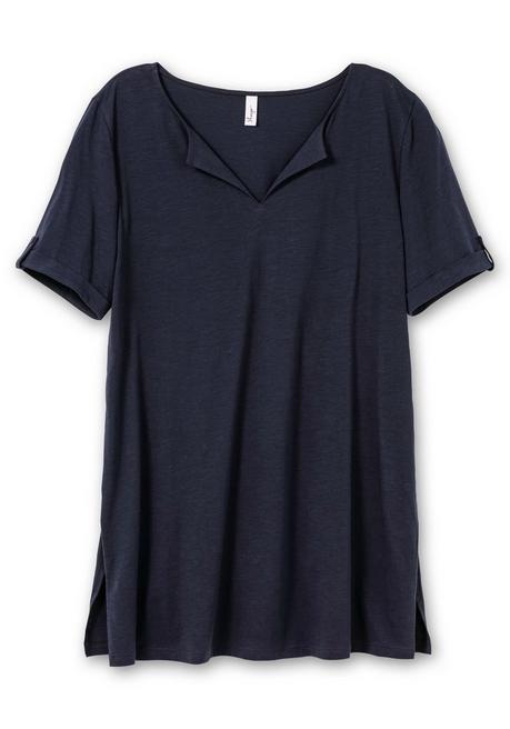 Sheego Longshirt Mit Geschlitztem Ausschnitt - Nachtblau Sheego