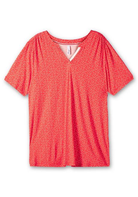 Sheego Longshirt Mit Grafik-Alloverprint - Rot Gemustert Sheego