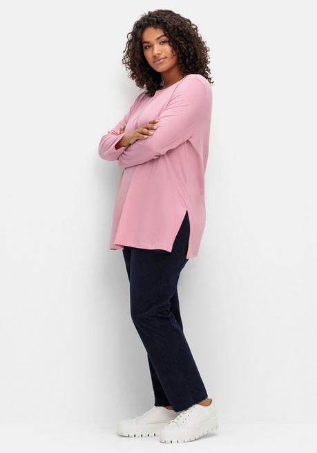 Sheego Longshirt Mit Hohen Seitenschlitzen - Altrosa Sheego