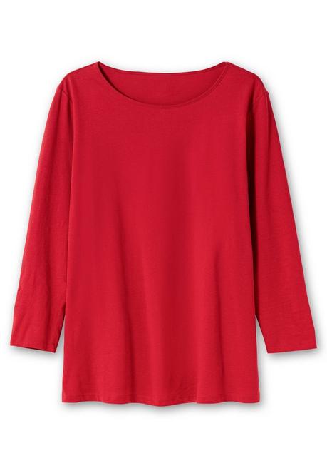 Sheego Longshirt Mit Hohen Seitenschlitzen - Bordeaux Sheego