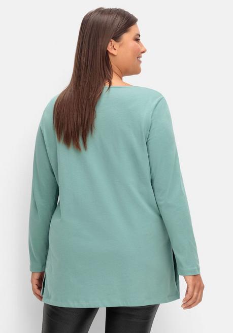 Sheego Longshirt Mit Hohen Seitenschlitzen - Jade Sheego