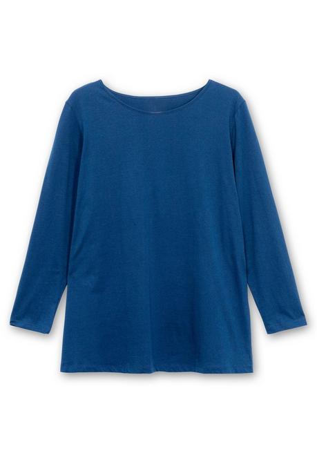 Sheego Longshirt Mit Hohen Seitenschlitzen - Marine Sheego