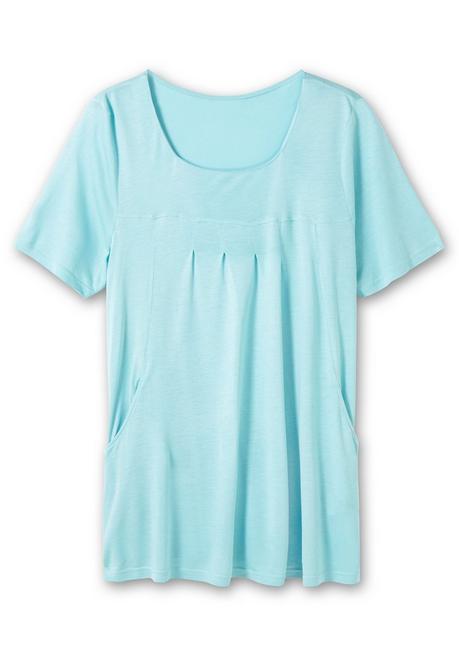 Sheego Longshirt Mit Taschen Und Karreeausschnitt - Aqua Sheego