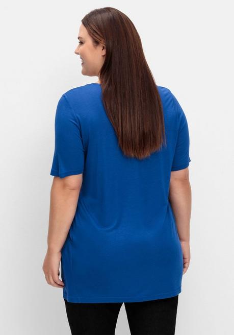 Sheego Longshirt Mit Taschen Und Karreeausschnitt - Royalblau Sheego