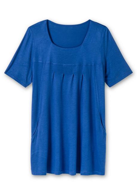 Sheego Longshirt Mit Taschen Und Karreeausschnitt - Royalblau Sheego