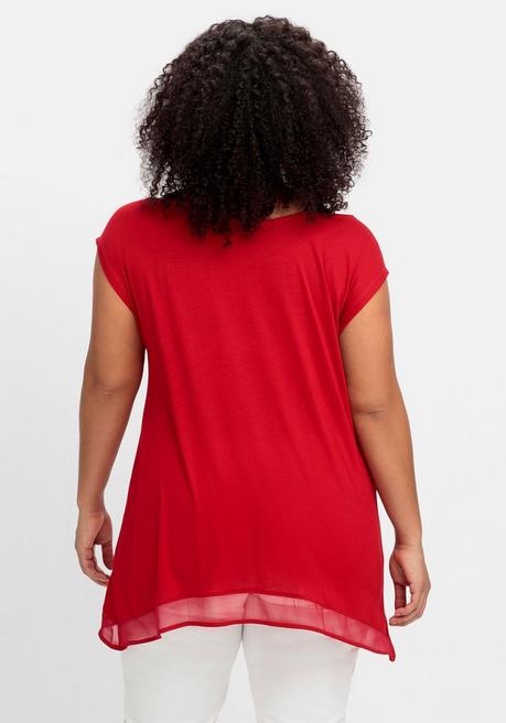 Sheego By Joe Browns Longshirt Mit Trägern Und Blumendruck - Rot Bedruckt Sheego