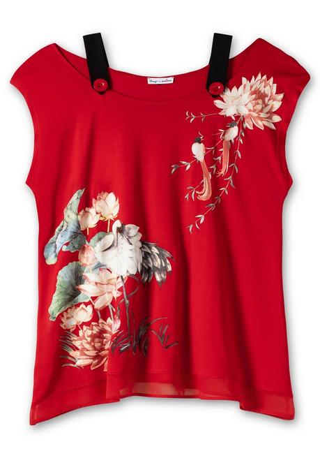 Sheego By Joe Browns Longshirt Mit Trägern Und Blumendruck - Rot Bedruckt Sheego