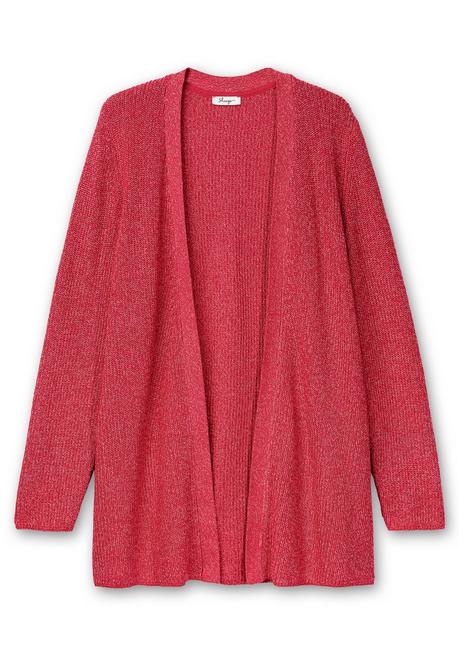 Sheego Longstrickjacke Im Patentstrickmuster - Magenta Meliert Sheego