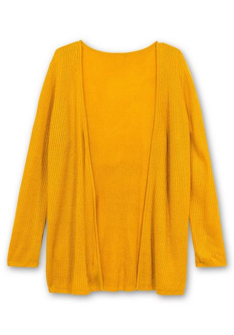 Sheego Longstrickjacke In Verschlussloser Form, In Rippstrick - Ocker Sheego