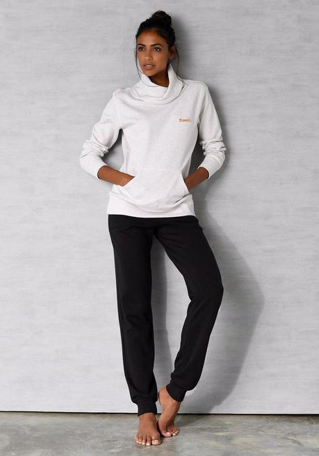 Bench LM LBG Longsweatshirt - Beigefarben Meliert Sheego