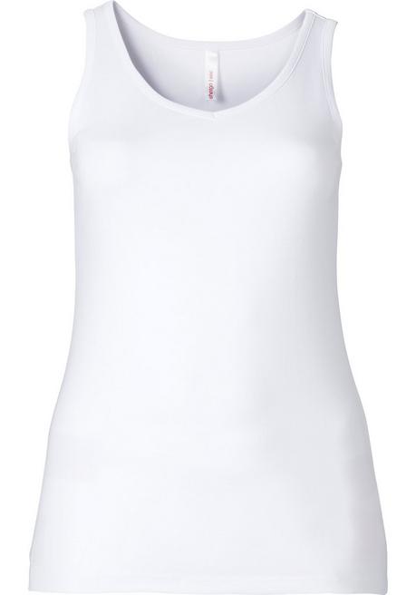 Sheego Longtop In Rippqualität, Mit Weitem Ausschnitt - Weiß Sheego