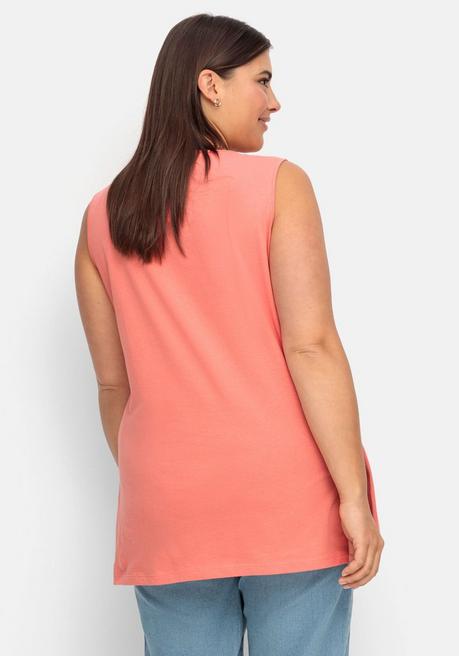 Sheego Longtop Mit Extralangen Seitenschlitzen - Koralle Sheego