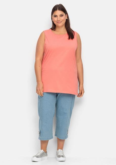 Sheego Longtop Mit Extralangen Seitenschlitzen - Koralle Sheego