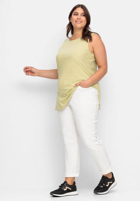 Sheego Longtop Mit Extralangen Seitenschlitzen - Lindgrün Sheego