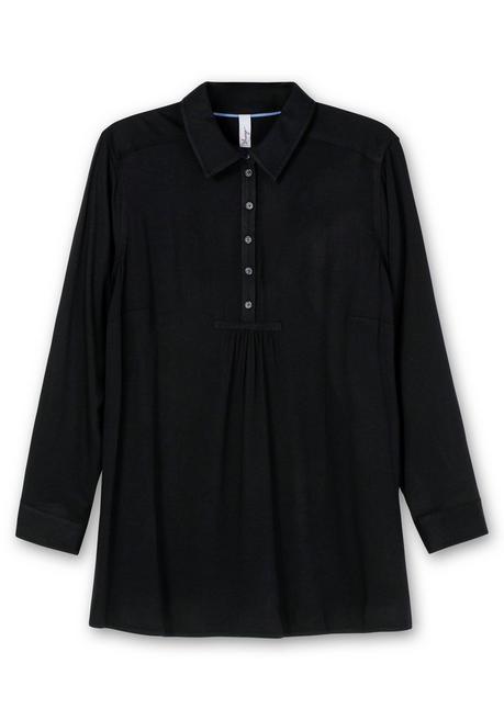 Sheego Longtunika In A-Linie, Mit Knopfleiste - Schwarz Sheego